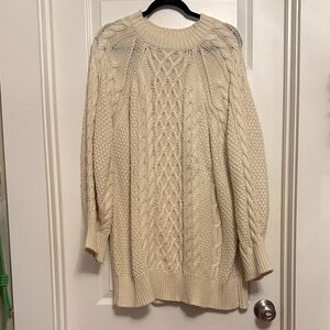 Cozy Cream Cable Knit Sweater dress